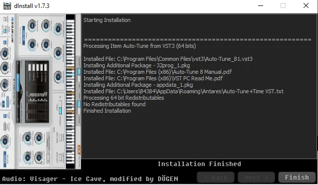 Hoàn tất quá trình cài đặt phần mềm Auto Tune trên máy tính