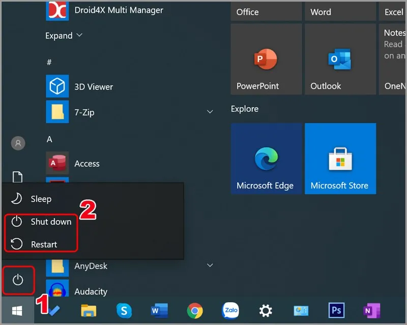 Tắt hoặc khởi động lại máy tính để hủy các cài đặt hẹn giờ màn hình