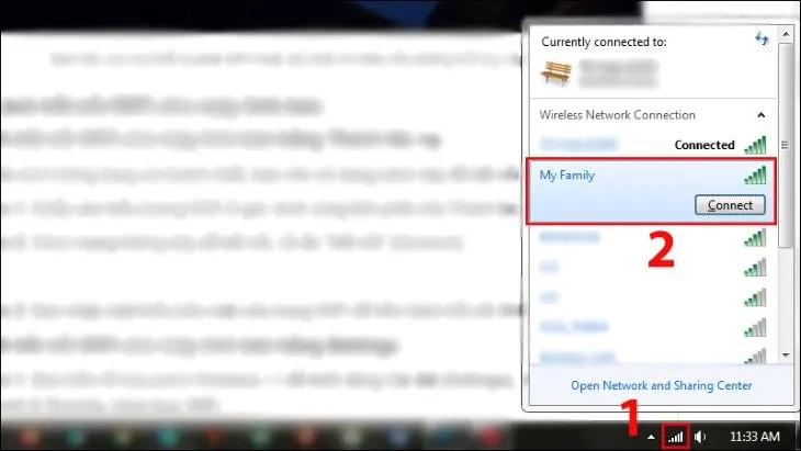 Cách kết nối WiFi qua thanh tác vụ đơn giản cho máy tính bàn