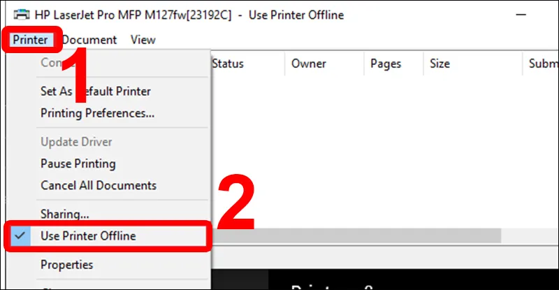 Tắt chế độ offline