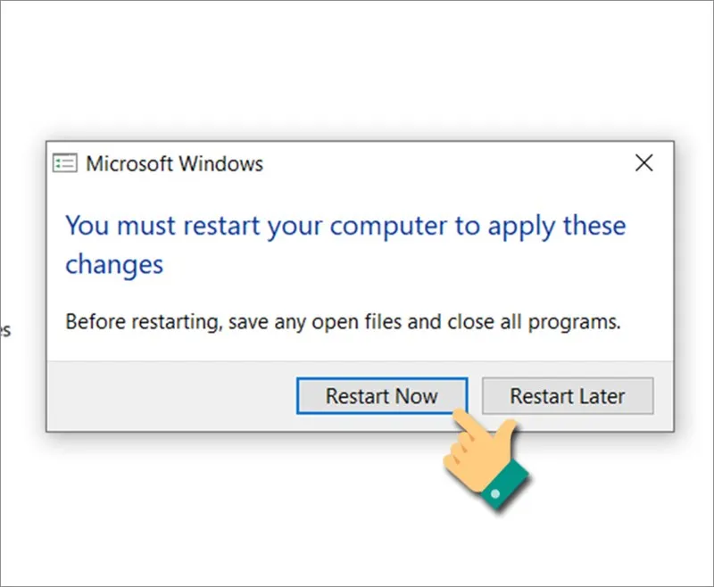 Hình ảnh minh họa khởi động lại máy tính sau khi gỡ cài đặt driver