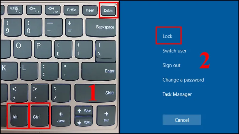 Khóa màn hình máy tính bằng tổ hợp phím Ctrl Alt Delete