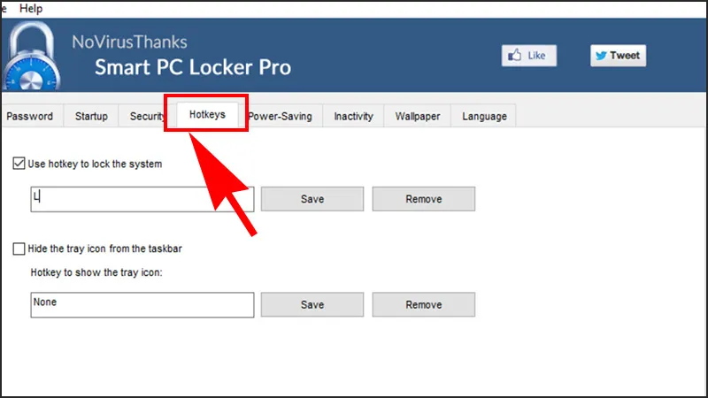Thiết lập phím tắt tùy chỉnh trong tab Hotkeys