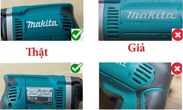 So sánh giữa máy khoan Makita thật và giả
