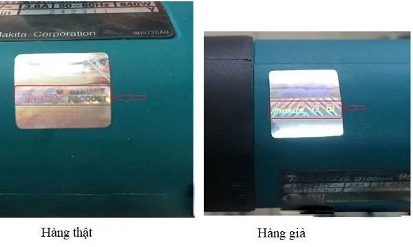 Tem 7 màu chống hàng giả trên máy Makita