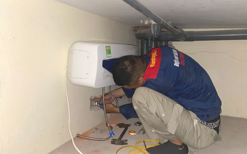 Sơ đồ vị trí lắp đặt máy nóng lạnh Ariston gián tiếp đúng tiêu chuẩn