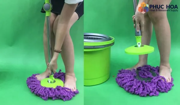 Hướng dẫn cách tháo rời thùng lau nhà vắt tự động sau khi sử dụng