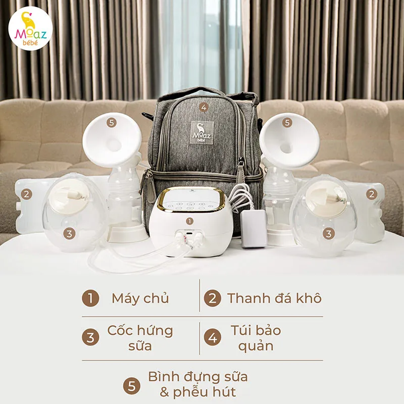 Hướng dẫn cách lắp đặt máy hút sữa điện đôi Moaz BéBé MB – 090 chi tiết