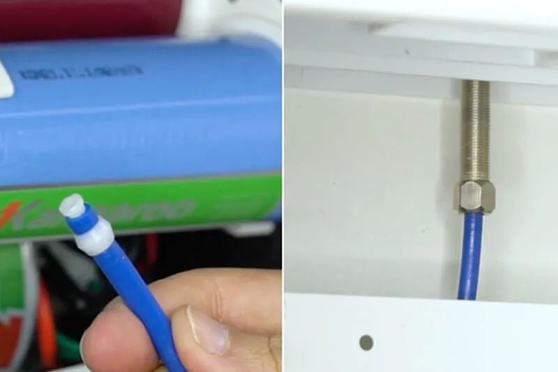 Gắn cúc nhựa và nối ống dẫn nước cho máy lọc nước gia đình