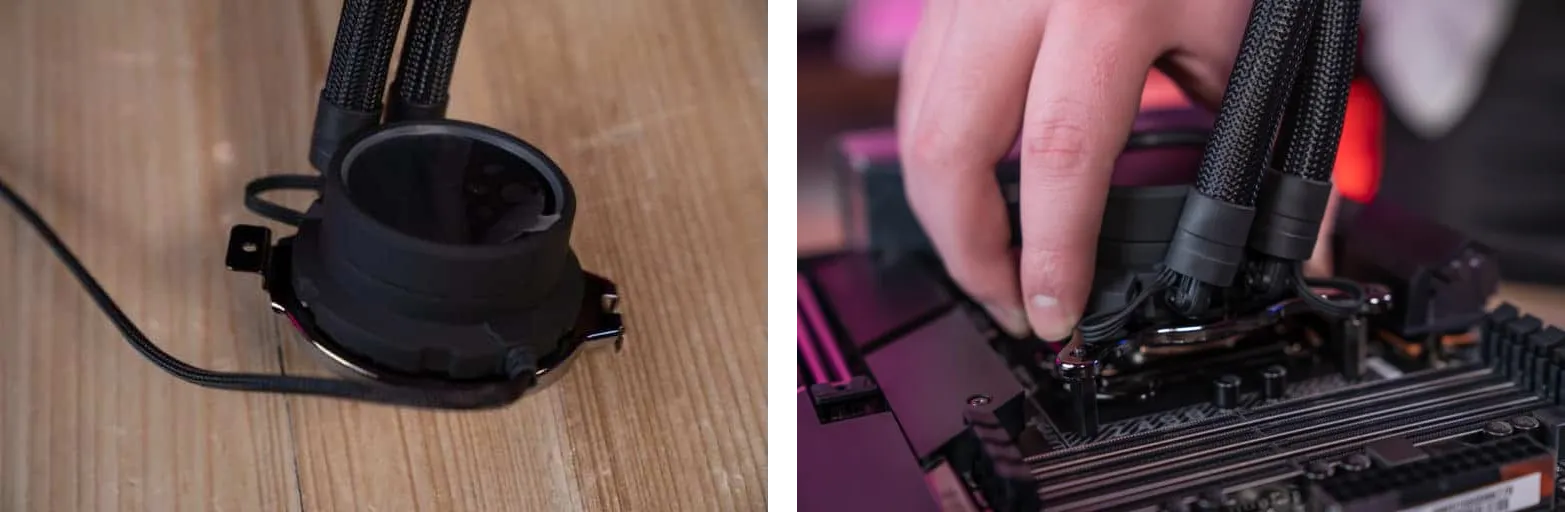 Tự lắp tản nhiệt nước AIO: Gắn các vít bằng tay