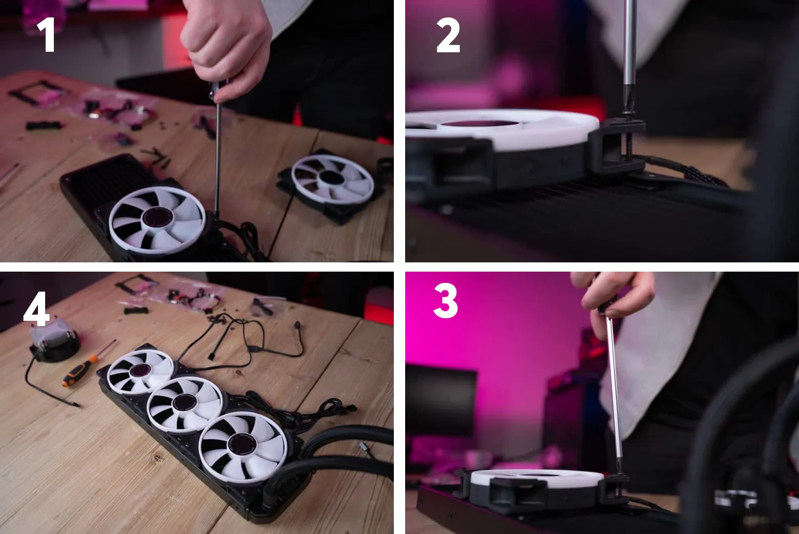 Tự lắp tản nhiệt nước AIO: Lắp quạt vào radiator