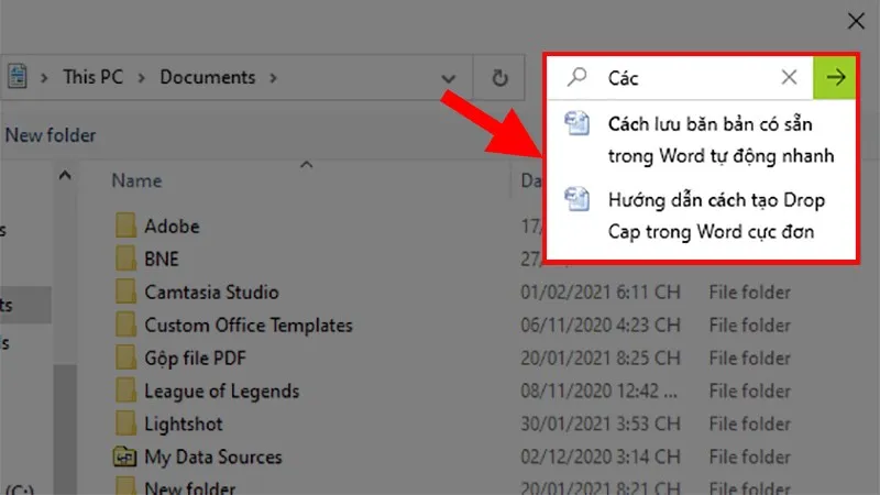 Nhập tên file cần tìm vào ô Search để nhanh chóng định vị tài liệu mong muốn.
