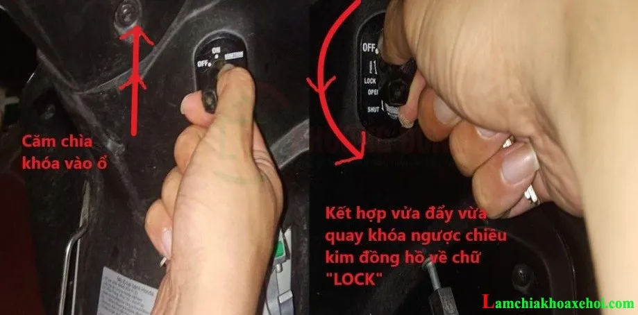 Mở khóa cổ xe máy Honda khi có chìa khóa