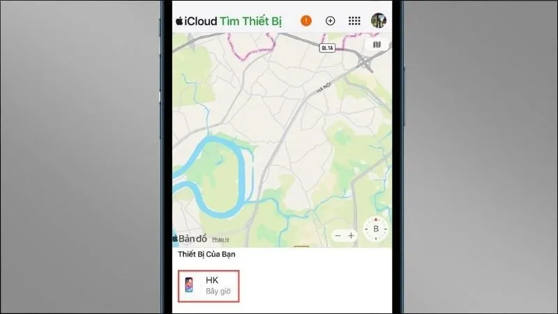 Xác định và chọn iPhone 6 bị vô hiệu hóa trong danh sách thiết bị