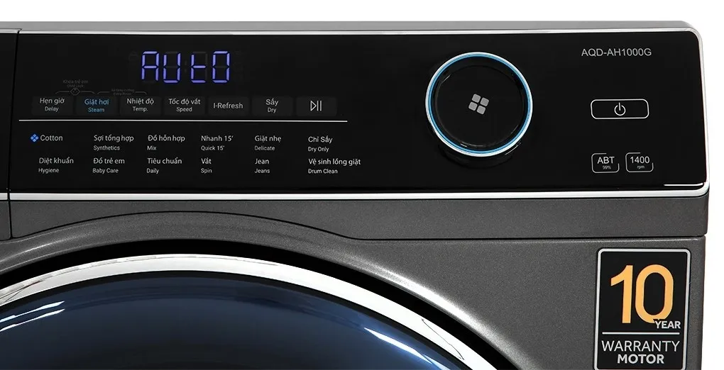 Bảng điều khiển máy giặt Aqua, núm xoay chọn chương trình