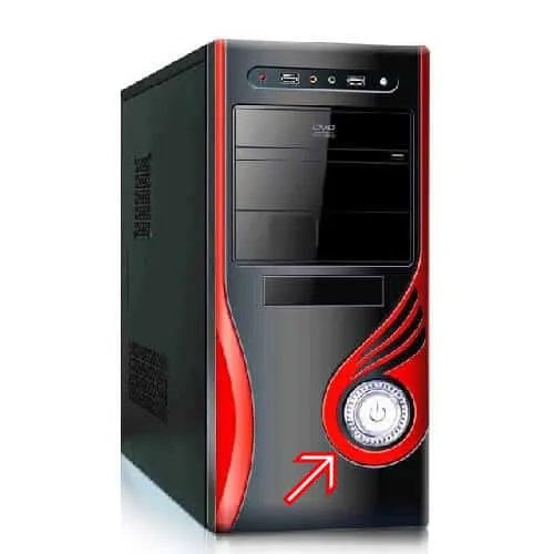 Vị trí nút nguồn chính trên bộ case của máy tính AOC