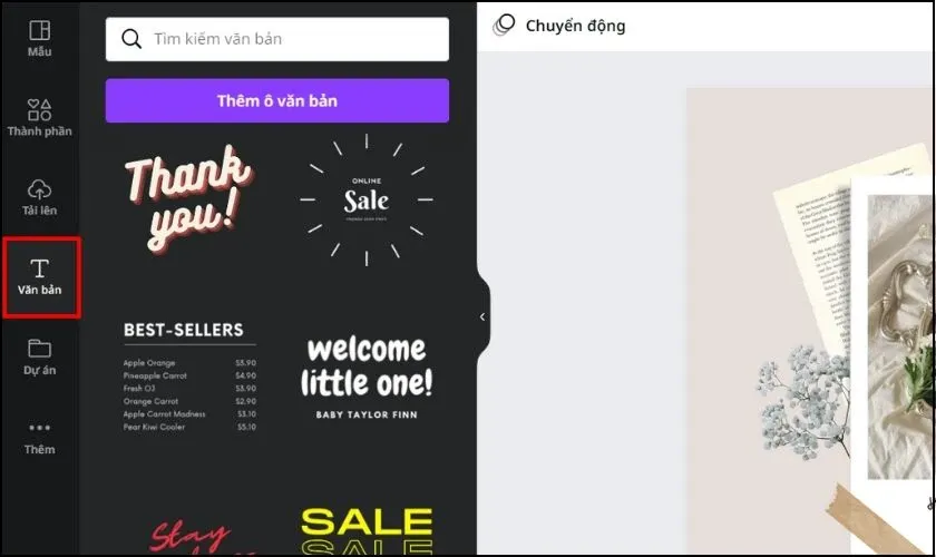 cách sử dụng canva trên máy tính để thêm văn bản