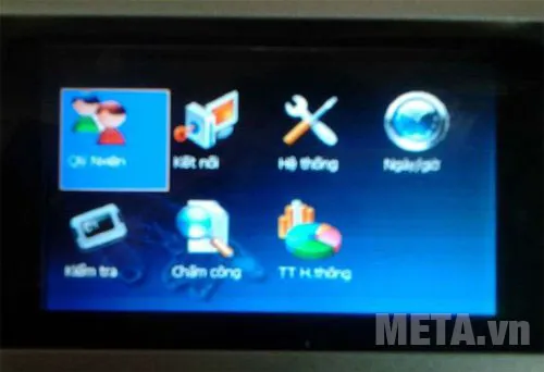 Màn hình hiển thị chính của máy chấm công vân tay Ronald Jack