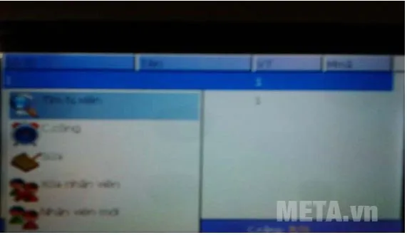 Giao diện quản lý nhân viên và tùy chỉnh thông tin trên máy chấm công Ronald Jack