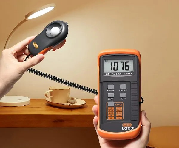 Máy đo cường độ ánh sáng với các bộ phận chính