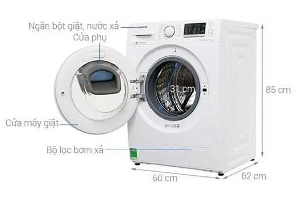 Khởi động và chọn chương trình giặt trên máy giặt Samsung cửa trước hiệu quả