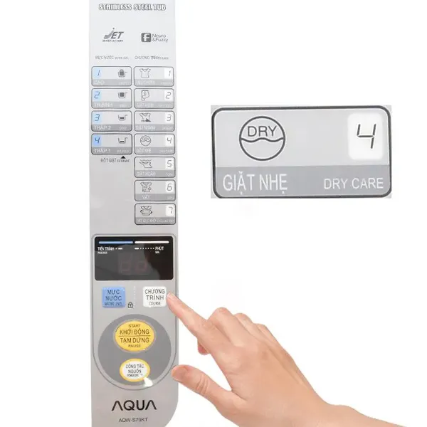 Chọn chế độ Giặt Nhẹ để bảo vệ quần áo trẻ em và đồ mỏng trên máy giặt Sanyo 7kg