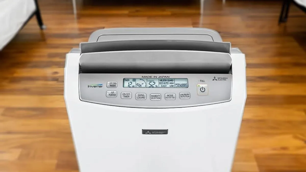 Tính năng hẹn giờ trên máy hút ẩm Mitsubishi giúp quản lý thời gian hoạt động, tiết kiệm điện năng và tối ưu hiệu suất