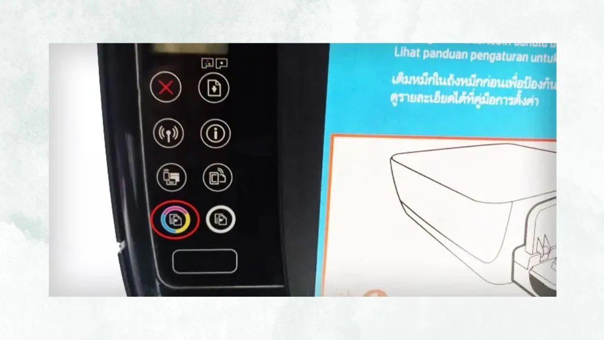Nút Color Copy trên bảng điều khiển máy in HP
