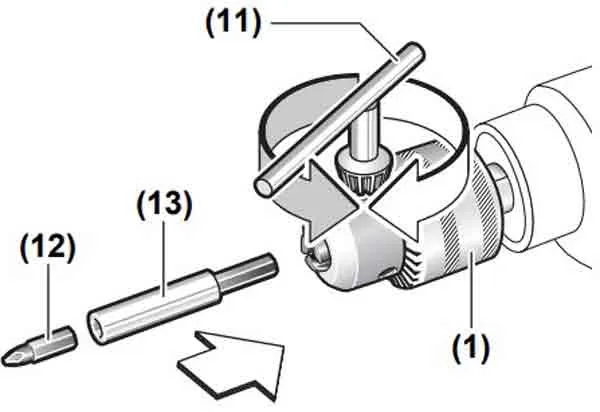 Lắp dụng cụ bắt vít vào máy khoan Bosch GSB 550 đúng cách