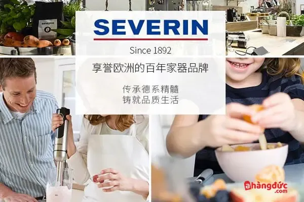 Máy làm sữa chua Severin màu trắng đặt trên bàn bếp