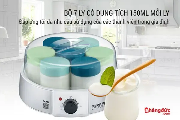 Nắp máy làm sữa chua Severin trong suốt và nhỏ gọn