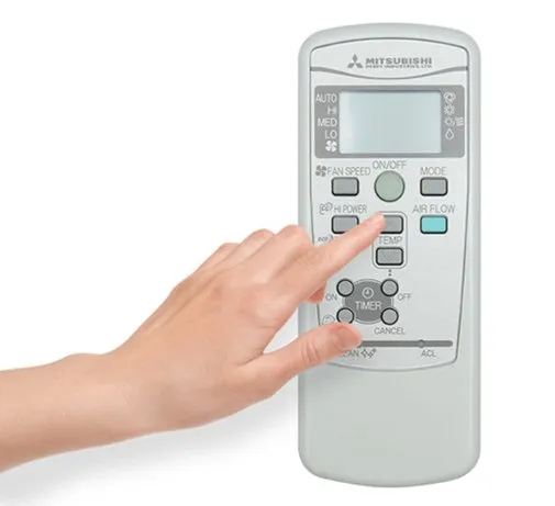 Nút điều chỉnh nhiệt độ trên remote máy lạnh Mitsubishi Heavy