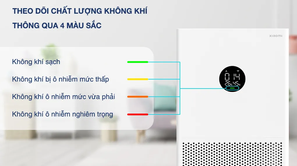 Theo dõi chất lượng không khí thông qua 4 màu sắc trên máy lọc không khí