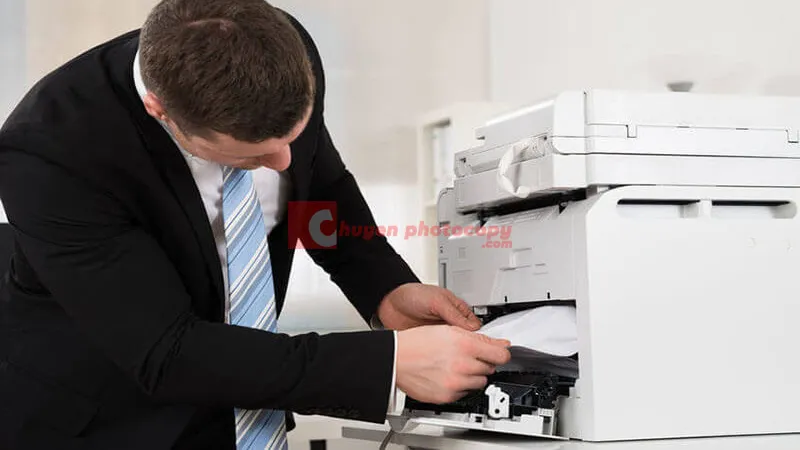 Hình ảnh minh họa các bước chuẩn bị sử dụng máy photo mini