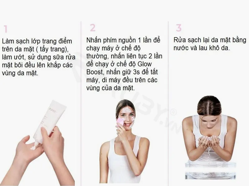 Cách sử dụng máy rửa mặt Foreo Luna mini 3 cài đặt Glow Boost Mode