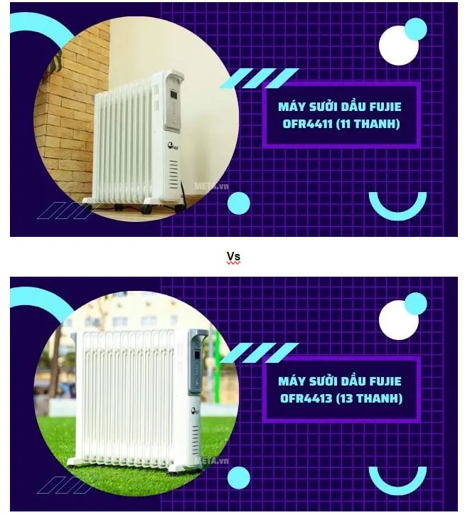 Vị trí đặt máy sưởi dầu Fujie OFR4411 và OFR4413