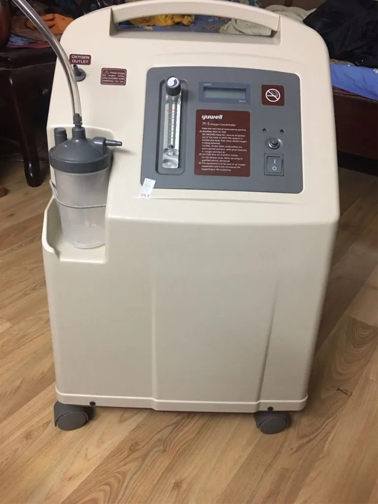 Cấu tạo chi tiết máy tạo oxy Yuwell 7F-5W, tìm hiểu cách sử dụng thiết bị.