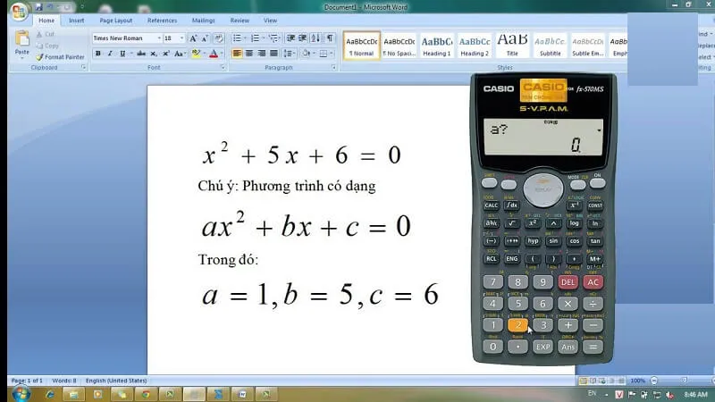 Hướng dẫn giải các phép toán cơ bản và phức tạp bằng máy tính Casio FX 570MS