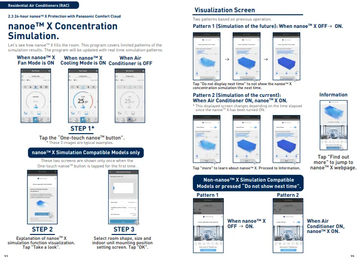 Kiểm tra nồng độ nanoe™ X trong các chế độ hoạt động bằng ứng dụng Comfort Cloud Panasonic