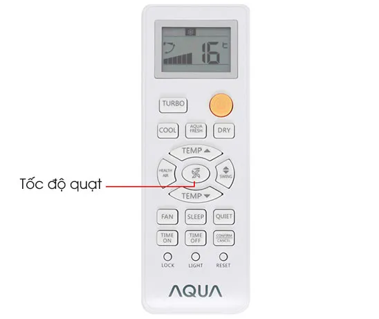 chế độ quạt remote máy lạnh Aqua
