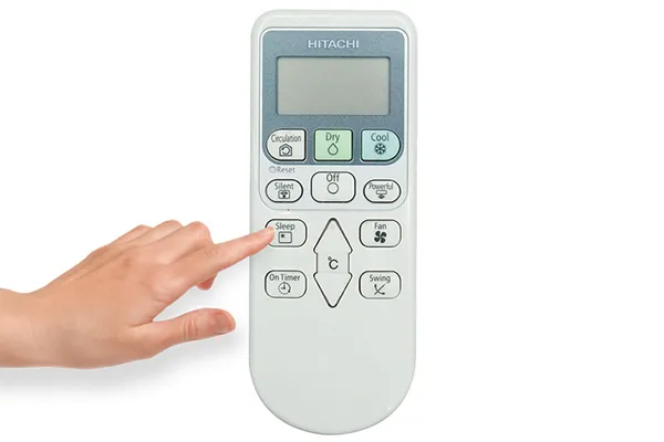 Nút Sleep trên remote máy lạnh Hitachi cho phép cài đặt hẹn giờ tắt tự động, là một phần thiết yếu của cách sử dụng remote máy lạnh Hitachi tiếng Nhật.
