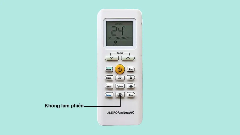 Chế độ không làm phiền trên máy lạnh Midea giúp giảm tiếng ồn
