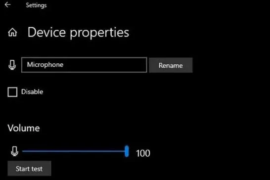 Điều chỉnh mức âm lượng micro của tai nghe trong cài đặt thuộc tính thiết bị
