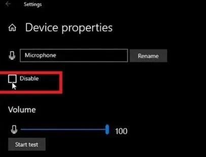 Kích hoạt hoặc vô hiệu hóa micrô tai nghe qua tùy chọn Disable