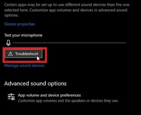 Chạy công cụ Troubleshoot nếu thanh âm thanh micrô không di chuyển