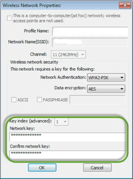 Nhập mật khẩu để kết nối với mạng Wi-Fi an toàn qua USB Wi-Fi