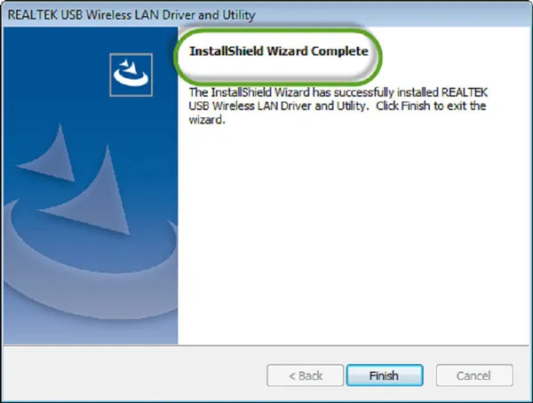 Hoàn tất quá trình cài đặt driver cho thiết bị thu sóng Wi-Fi