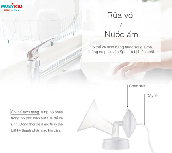 Vệ sinh máy hút sữa Spectra S1 Plus đúng cách