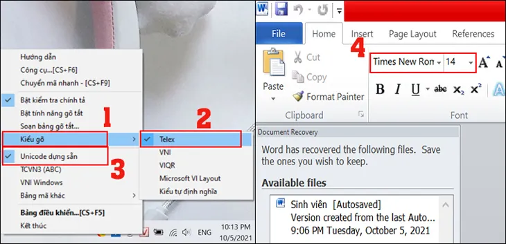 Người dùng điều chỉnh Kiểu gõ Telex và Unicode dựng sẵn trong Unikey để sửa lỗi tiếng Việt