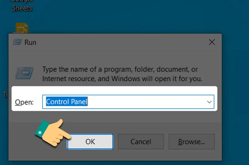 Bước 1 mở Control Panel để sửa lỗi không vào được mạng